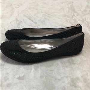 Brash Lightly Worn Black Sparkly Flats Size 8